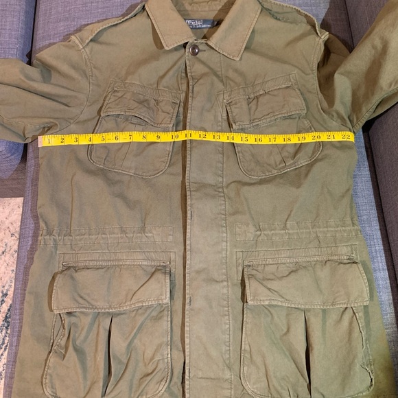 Men Polo by Ralph Lauren military style over shirt, fall jacket, size L - Picture 7 of 10